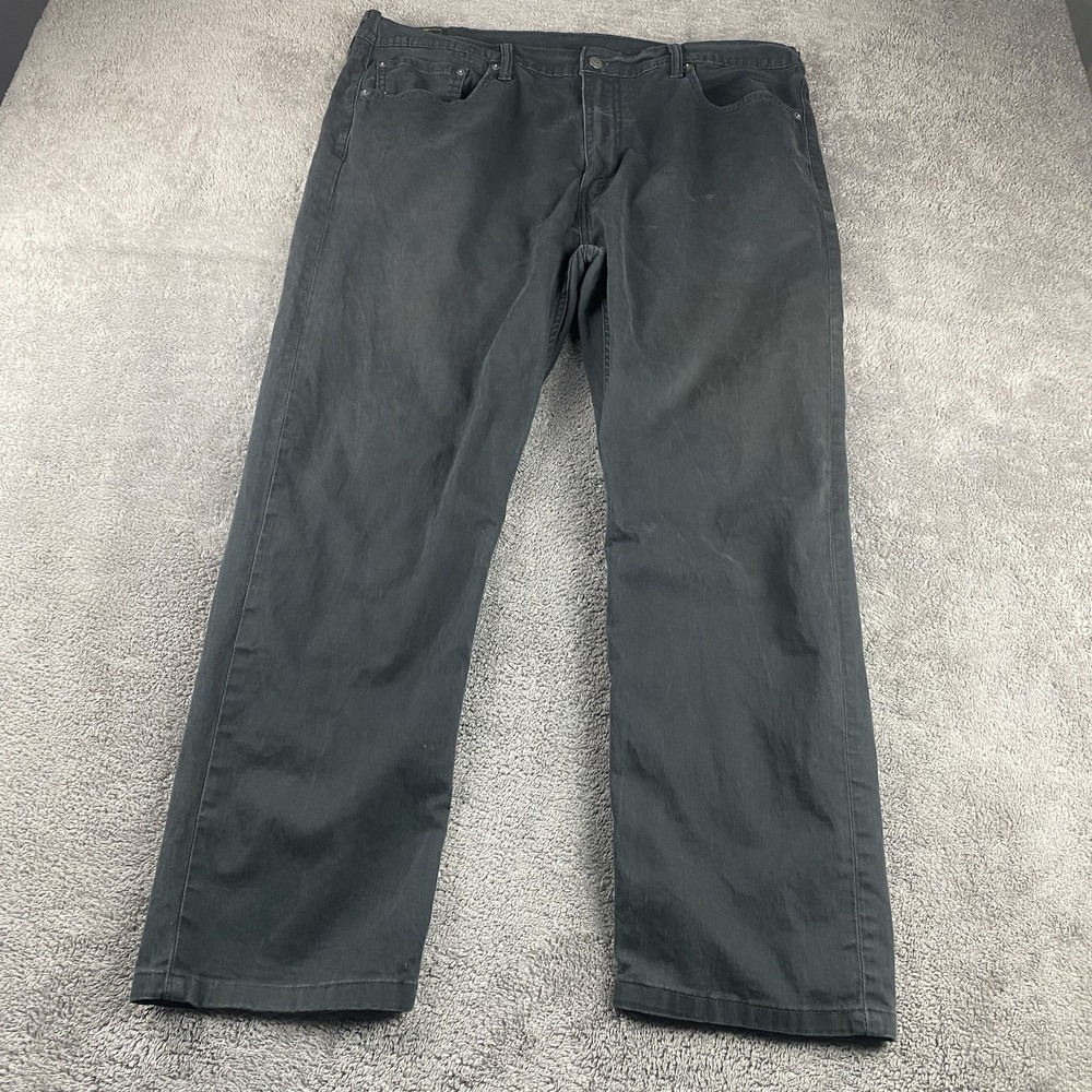 Levis 502 Taper Fit Jeans Mens 40x27 Black Mid Rise